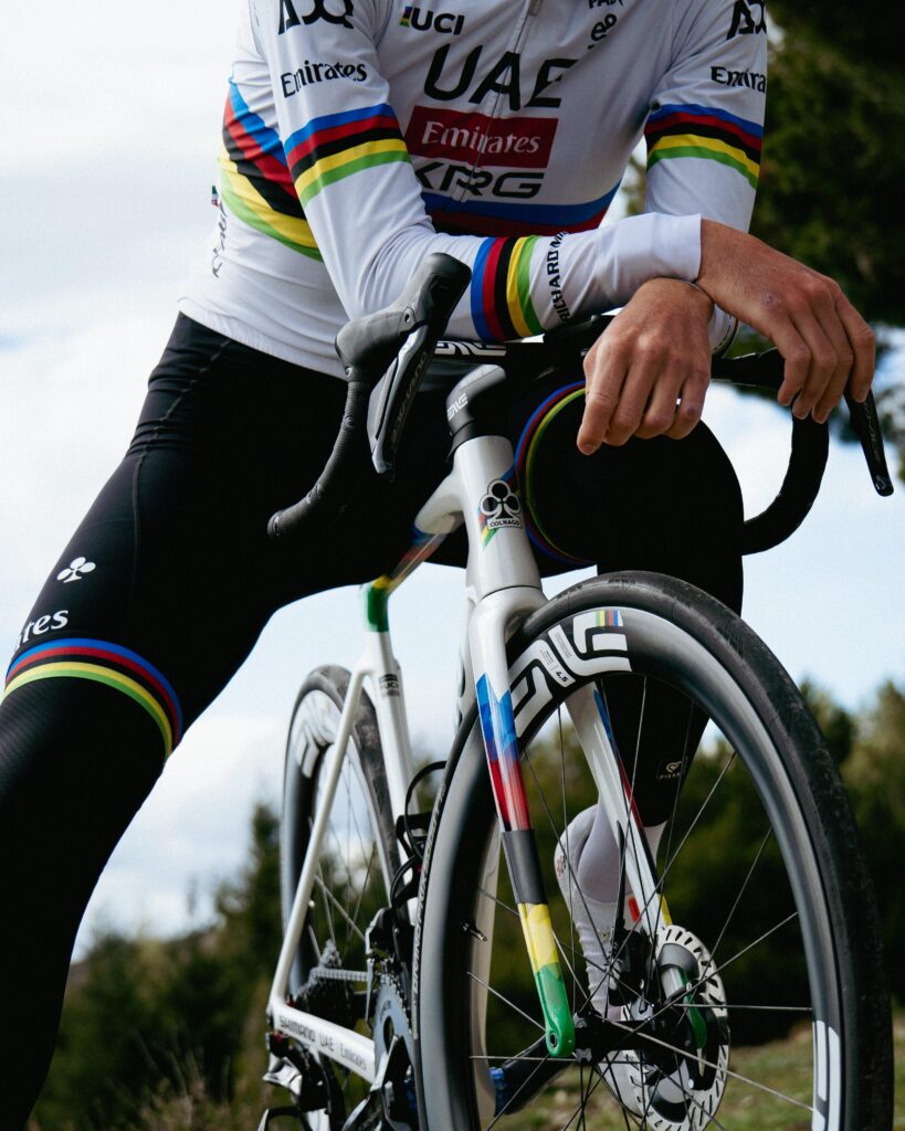 Tadej Pogačar with Colnago V5Rs